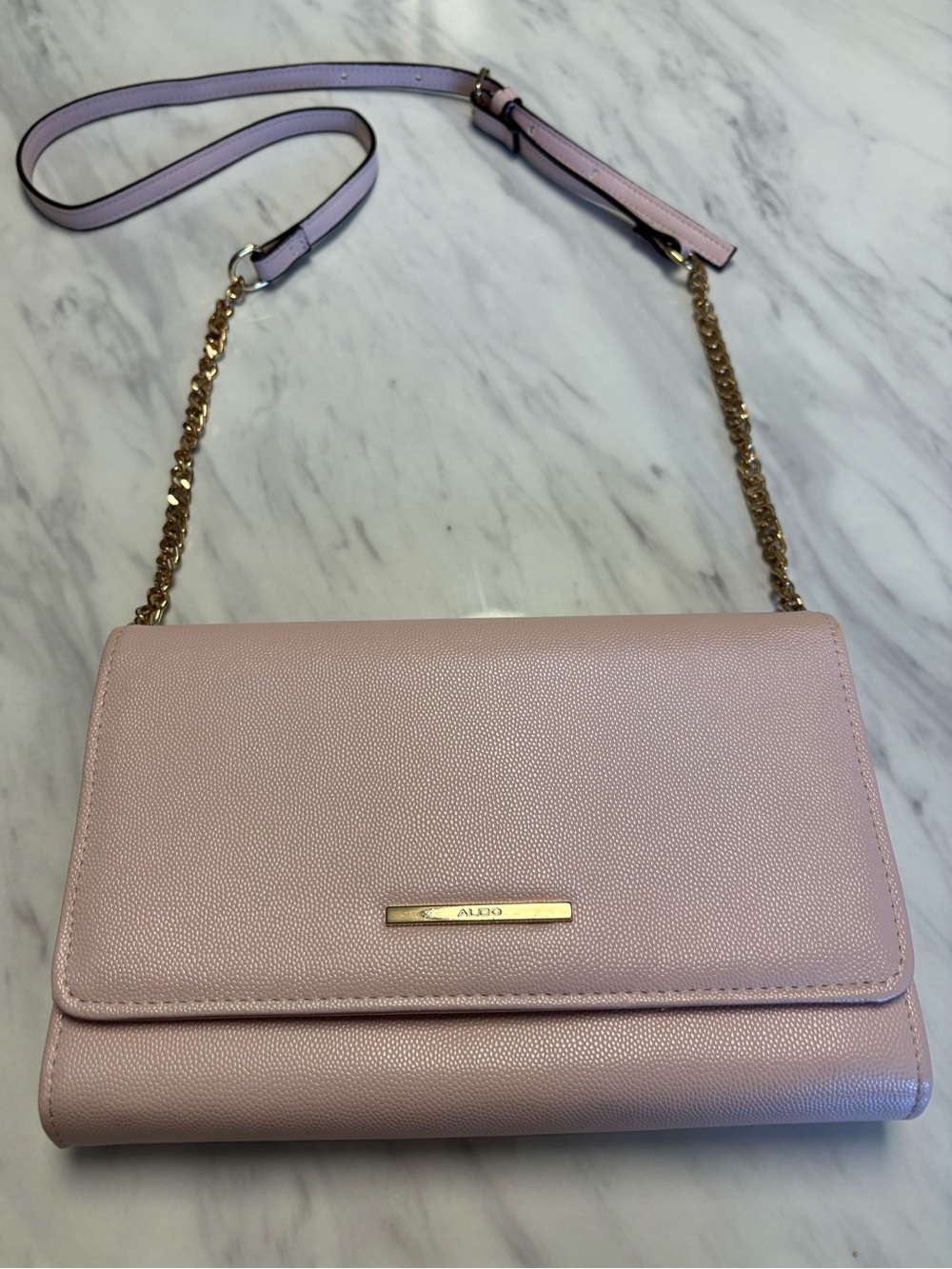 Aldo Pale Pink Chain Strap Crossbody Bag